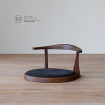 Nordic Japanese simple wood tatami and room chair black walnut back chair bed chair floor chair small apartment furniture