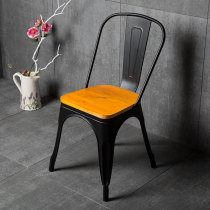 Industrial wind chair household wrought iron dining chair restaurant black metal economy single casual back chair stool