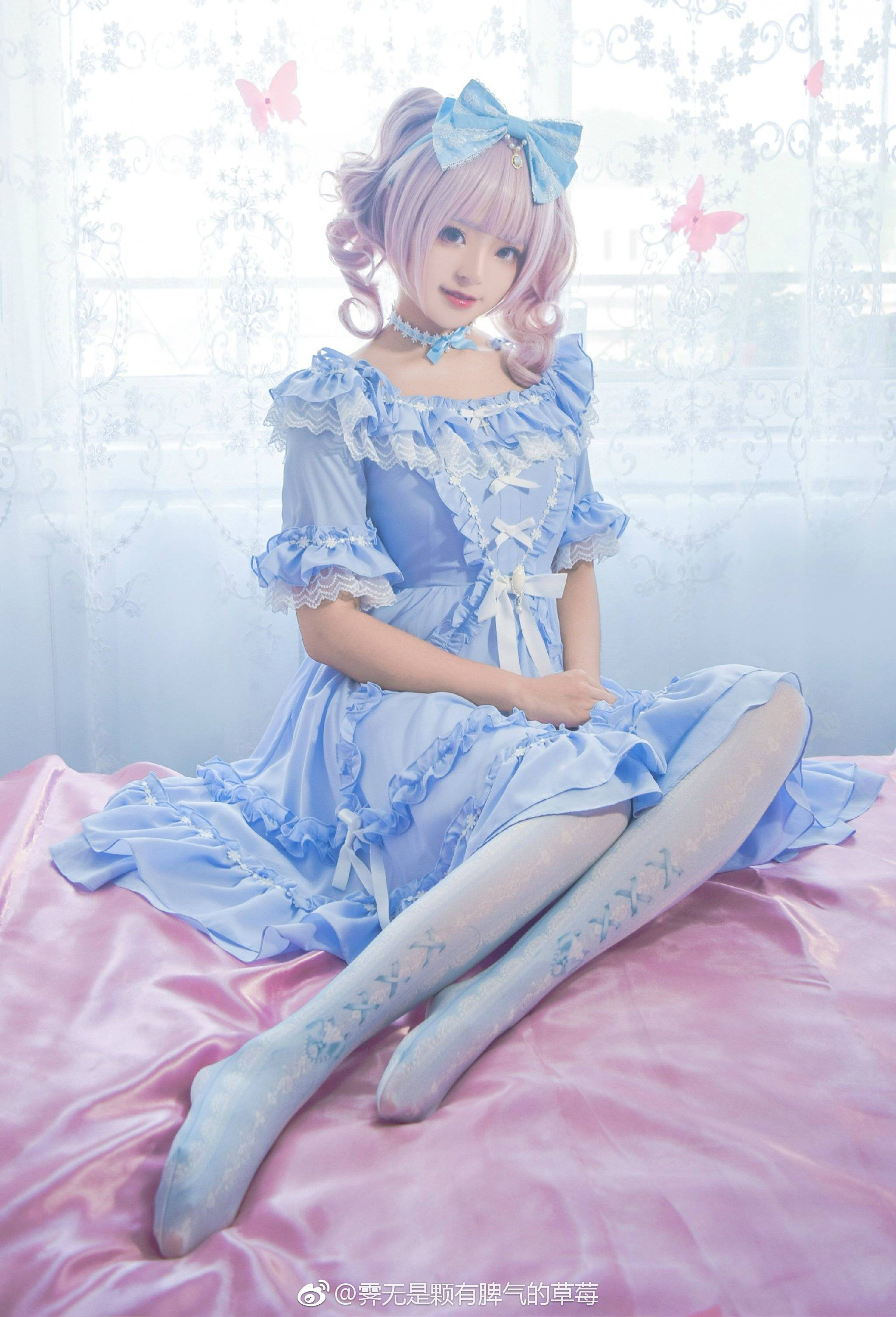 Red maria lolita dress multicolor wild lace bow tie 