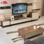 Bắc Âu Walnut màu bàn cà phê kết hợp tủ TV kết hợp nội thất phòng khách nhỏ hiện đại giường gỗ đẹp