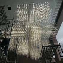 Proud Light Personality Full Of Stars LED Light Cube Chandelier Hotel Restaurant Sales Department Large Art Decorative Lights