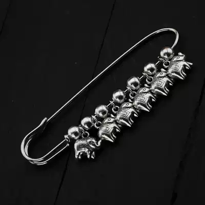 Vintage ethnic style Miao silver transfer beads large brooch pin sweater cardigan scarf open transport evil holiday women's gift