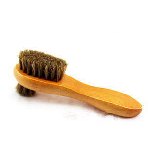 Full 19 double-sided pure bristle shoe brush soft brush round head shoe brush Leather shoes polishing cleaning shoe brush