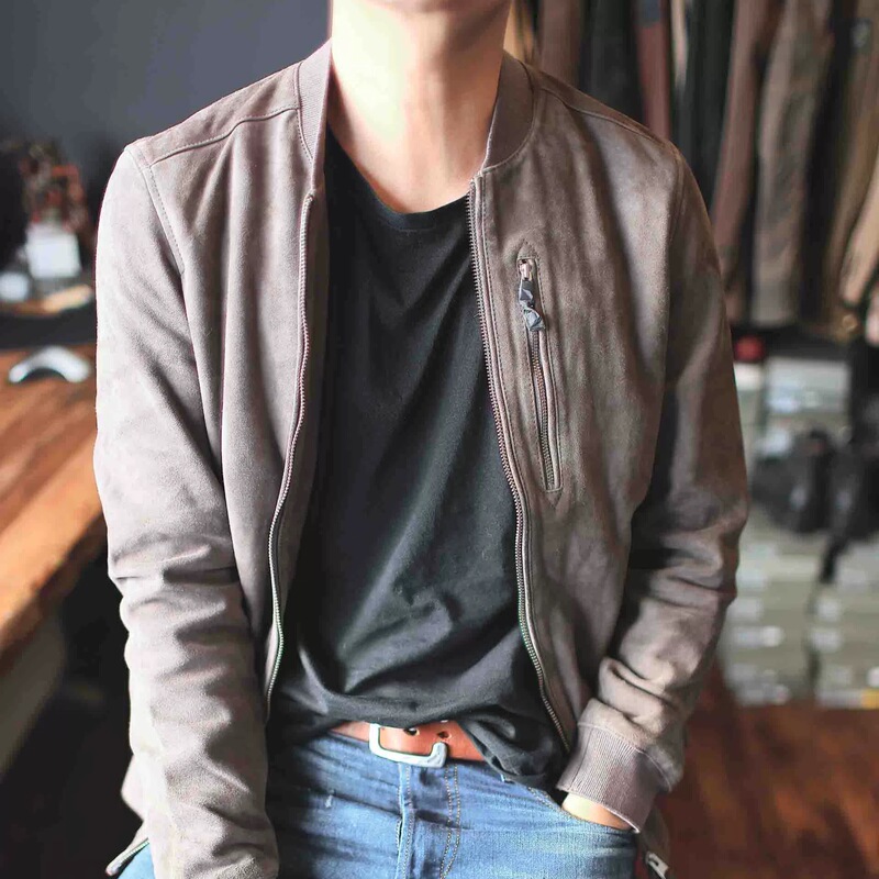 British Allsaints Kemble Suede Lambskin Genuine Leather Pilot Leather Jacket in Stock 5 British Allsaints Kemble Suede Lambskin Genuine Leather Pilot Leather Jacket in Stock 5