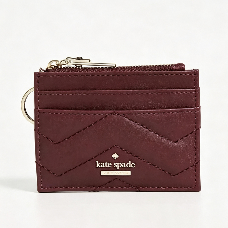 Now Available: Kate Spade New York Cherry Blossom Color Lambskin Quilted Card Holder Key Pouch with Key Ring