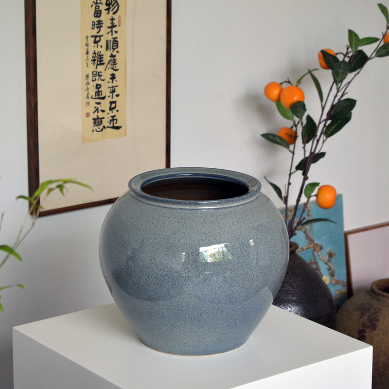 Central European ceramics decoration living room flower arrangement countertop pottery pot home hotel decoration model room soft vase