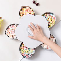 Shake-in-style plastic creative rotating fruit box Candy Tray Household Dry Fruit Box Sub with cover Goo pan nut box