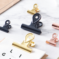 ins Nordic Wind Breeze Small Clear New Minimalist Color Bill Clip Iron Ticket Clip Retro Metal Clip Long Tail Clip Closure Clip