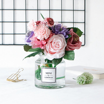  Nordic ins wide mouth transparent small vase Glass hydroponic flower flower dried flower Retro small fresh home decoration