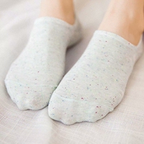 Super comfortable ~ short of color clear cabin not dropping with colored dot-point boat socks female pure cotton shallow mouth silicone Summer slim fit invisible