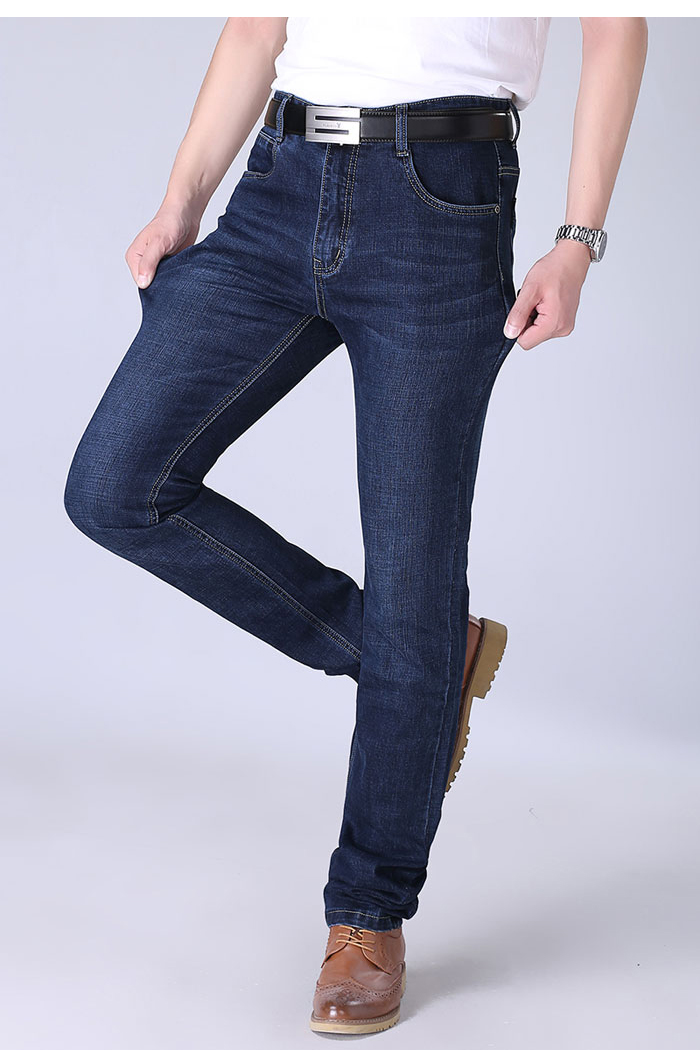 Quần dài Hàn Quốc dài 120cm quần jean thẳng mùa đông quần nam quần dài co giãn dày quần jean ống suông nam