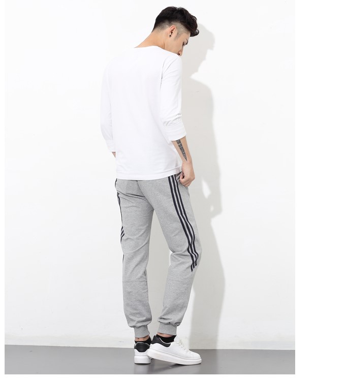 Quần dài hơn Wei bó sát chân kín mít cộng với quần nhung dày thể thao 120cm với quần cashmere ấm áp giản dị quần nam cao quần jogger nam