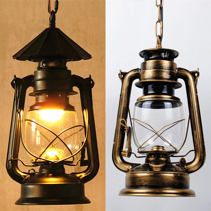 Vintage Pendant Lamp Coal Oil Lamp Creativity Old Fashioned Coal Oil Lamp Decorative lamp Ceiling Lights Nostalgia Themed 220V Power Lamp