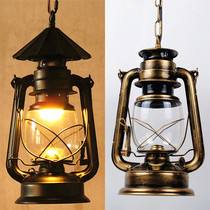 Retro chandelier lantern creative vintage kerosene lamp decorative lamp ceiling lamp nostalgic theme 220V power lamp