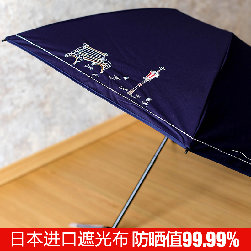 Japanese Imported Blackout Fabric Black-Coated Sun Umbrella, Super Strong Uv Protection, Double-Layer Sun Protection Umbrella, Upf50 Sun Umbrella