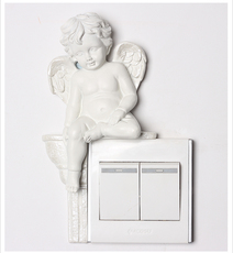 Наклейки для выключателей 包邮开关套创意树脂新品丘比特装饰保护套美式乡村插座开关贴/套