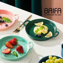 Plate features creative Net red tableware childrens dinner plate girl heart cute Western plate home deep plate dish dish dish