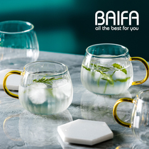 Household belt glass cup high-value breakfast cup oatmeal cup water Cup Tea Cup Cup Cup glass glass