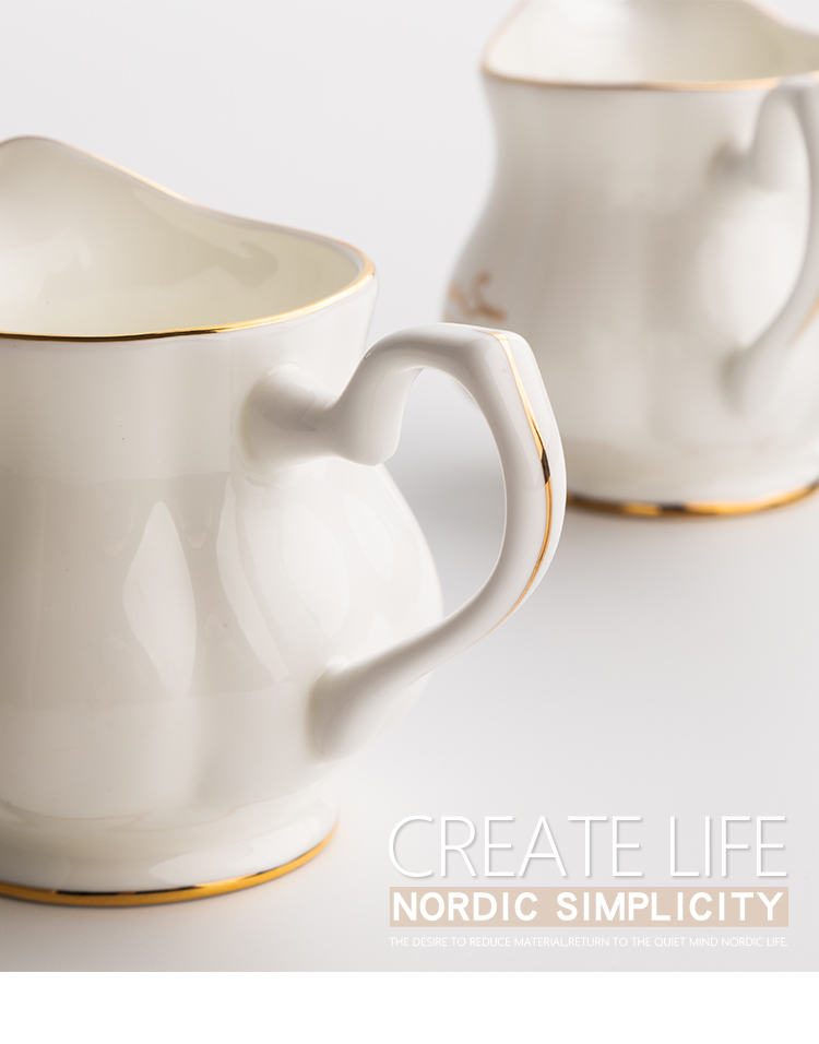 Bone china Tiếng Anh bình sữa gốm sứ sữa cà phê cộng với cốc sữa cá tính cốc sữa cốc cà phê phù hợp với dụng cụ gốm bình pha cold brew