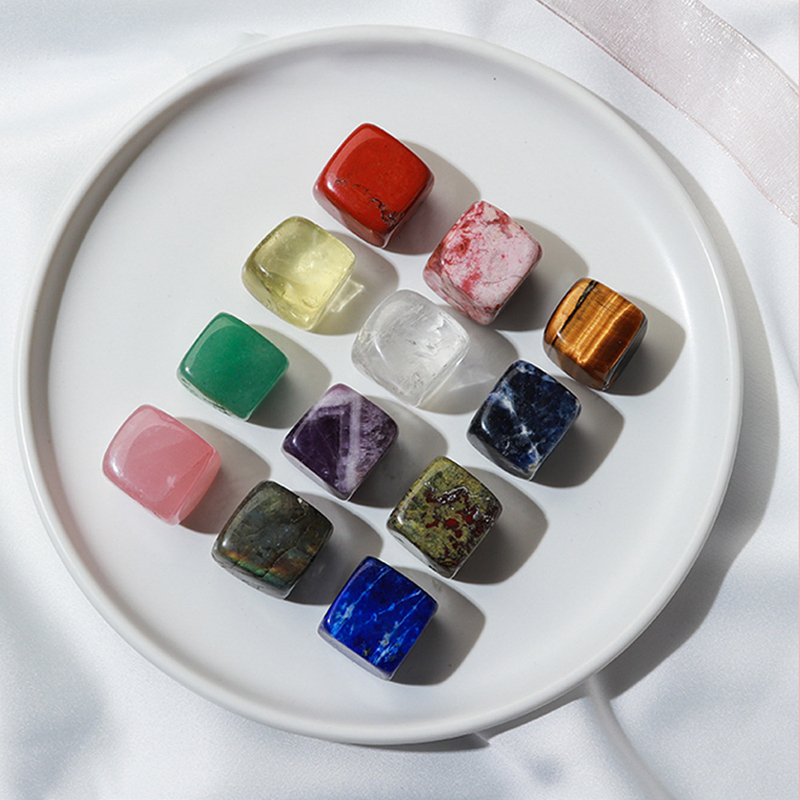 Natural Crystal Raw Stone Ice Cubes for Chilling Whiskey, Red Wine, Gemstone Quick-Freezing Ice Cubes, Ice Wine Stone Gravel Set Combination