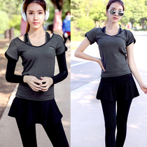 Three Sets Badminton Suit Womens Sports Clothing Speed Dry Leave Two Dress Pants Fitness Running Clothes Spring Summer