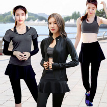 Badminton Suit Womens Suit Womens Three-Four Pieces Sports Yoga Clothing Speed Dry Leave Two Pants Skirts Fitness Running Suit