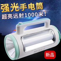 Kangming strong light flashlight USB charging LED super bright outdoor long shooter portable searchlight Household emergency lighting