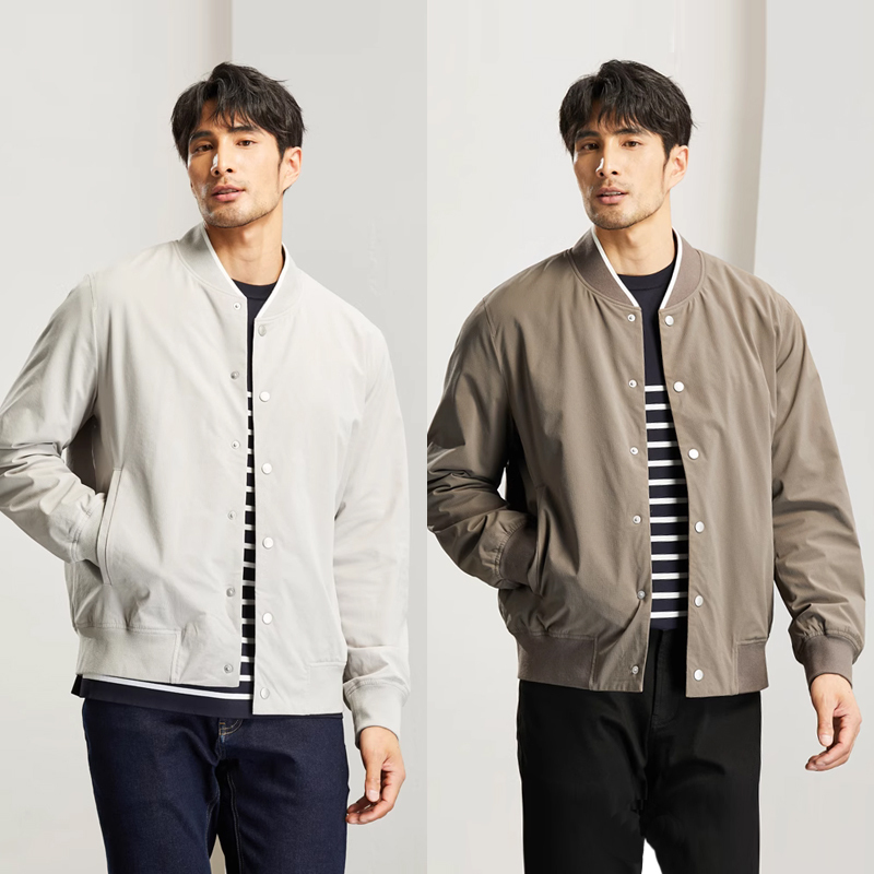 Uoe Autumn Anti-Wrinkle Bubble Gauze Fabric Men's Business Casual Baseball Collar Jacket with Cotton Padding Uoe Autumn Anti-Wrinkle Bubble Gauze Fabric Men's Business Casual Baseball Collar Jacket with Cotton Padding