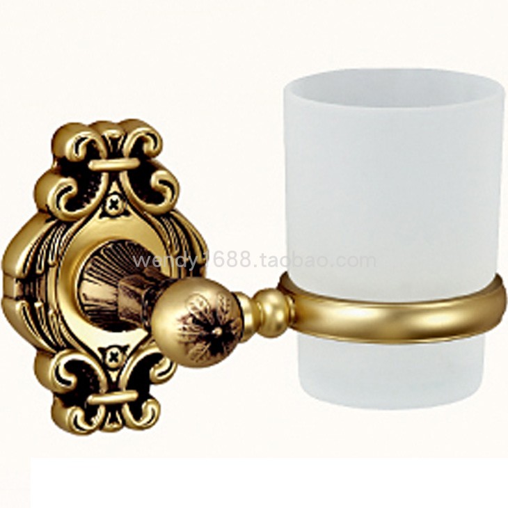 Taihao workshop Taihao copper lock pure copper bathroom hardware pendant all copper rose gold single cup holder TH LU105-07A