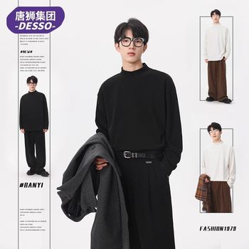 Tangshi's desso velvet bottoming shirt is the same style for men and women in autumn and winter half turtleneck long-sleeved t-shirt to keep warm.