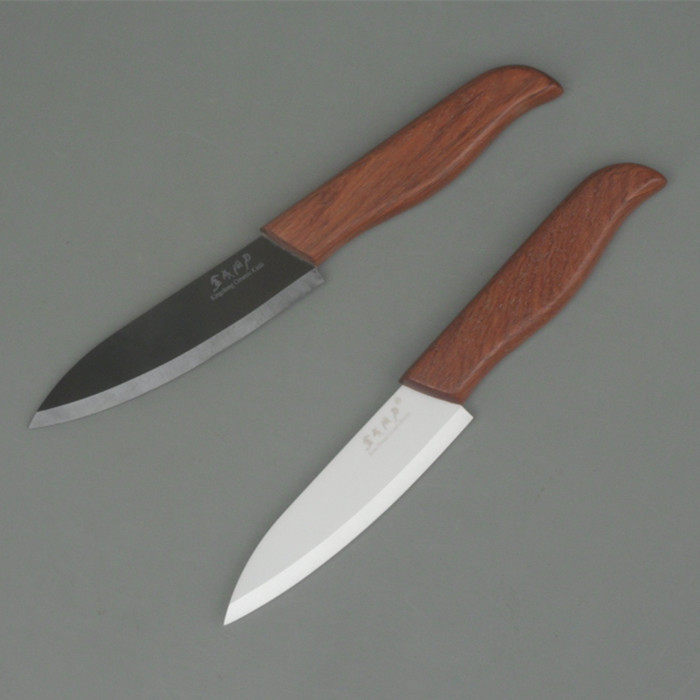 4-inch ceramic knife) water fruit knife) black white mirror ceramic knife) red wooden handle
