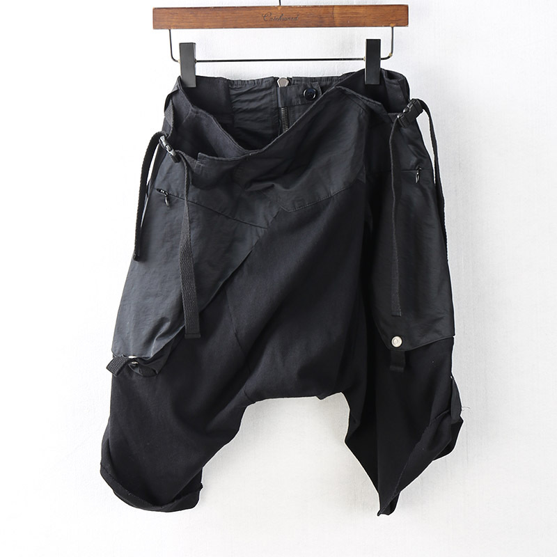 Designer Shorts for Men, Trendy Brand, New Summer Style, Casual Workwear, Harem Five-Point Pants, Loose Fit, Wide Crotch, Baggy Pants, Dark Style Designer Shorts for Men, Trendy Brand, New Summer Style, Casual Workwear, Harem Five-Point Pants, Loose Fit, Wide Crotch, Baggy Pants, Dark Style