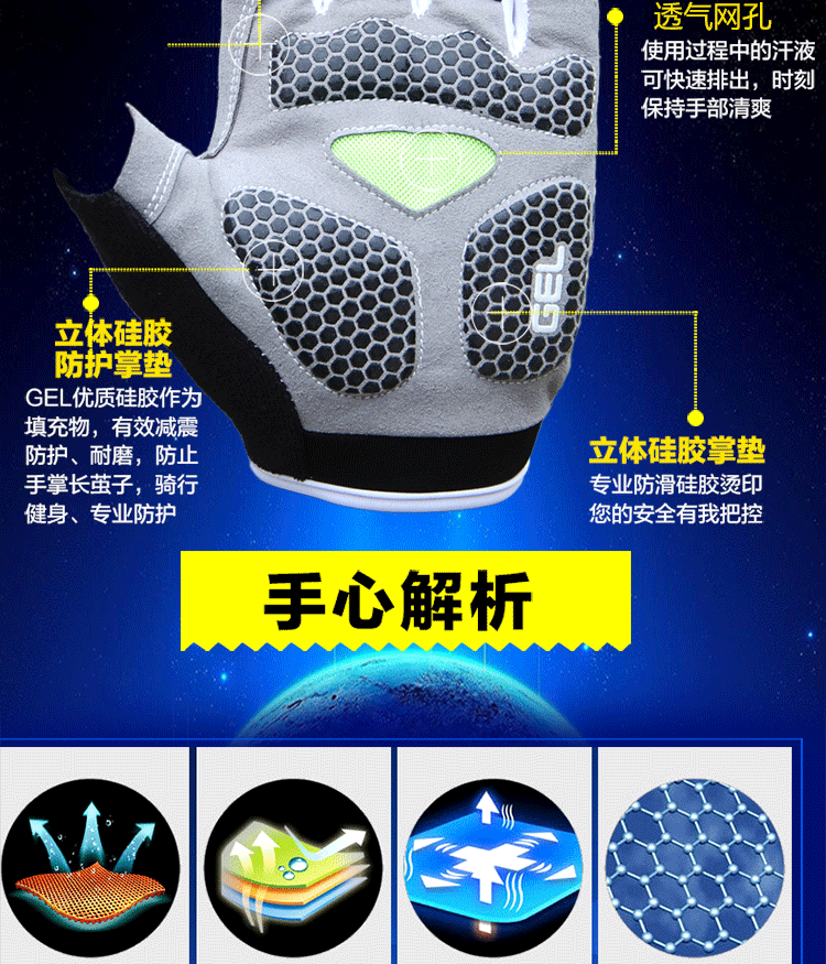 Gants pour vélo mixte - Ref 2242166 Image 23