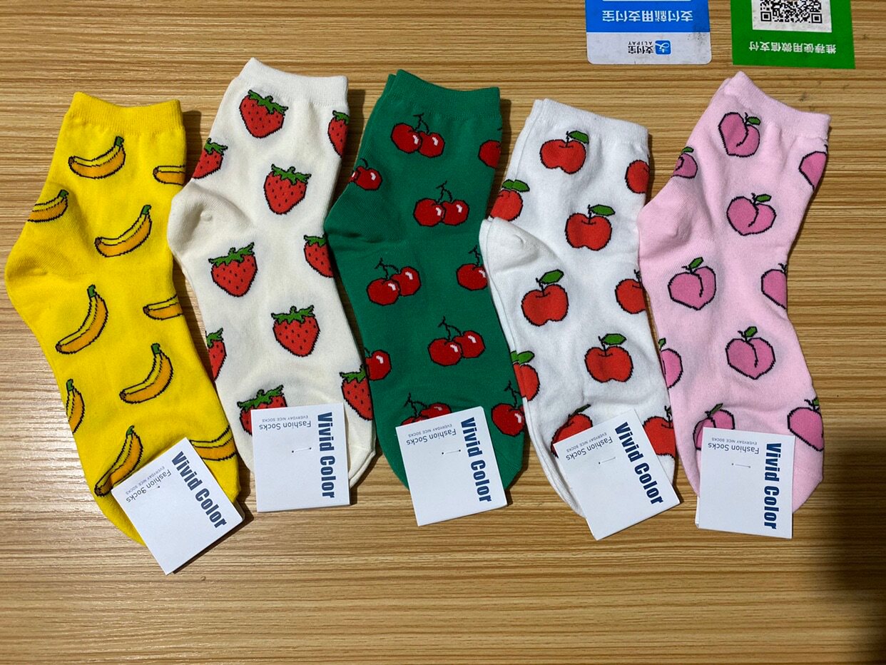 Spot Korea Dongdai Four Seasons Fruit Cartoon Cozy Sweet Japanese Cute Socks
