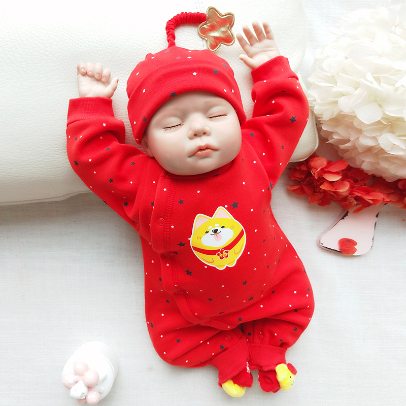 Dịch vụ trăng tròn Nữ đỏ Em bé Trăm ngày Nam chó mới sinh Năm bé Quần áo Xiêm Bộ mùa thu và mùa đông 0-3 tháng 1 bộ body suit