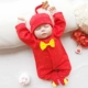 Baby Full Moon Service Red Trăm ngày Nữ Sơ sinh Em bé Năm mới Quần áo Quần áo Xiêm Quần áo nam dày Bộ mùa đông