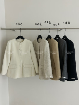 8815-66 autumn and winter korean version versatile temperament slimming mid-length double-sided wool coat single-breasted wool coat