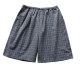 Plaid simple Japanese pajamas women's men's summer pure cotton cotton washed thin section beach shorts couple home pants