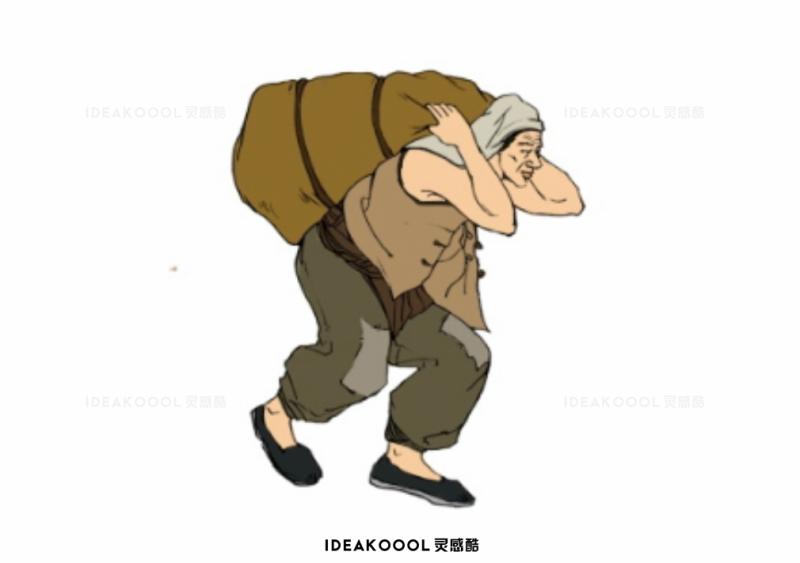 PSD中式古代古风街头小摊民国人物丨