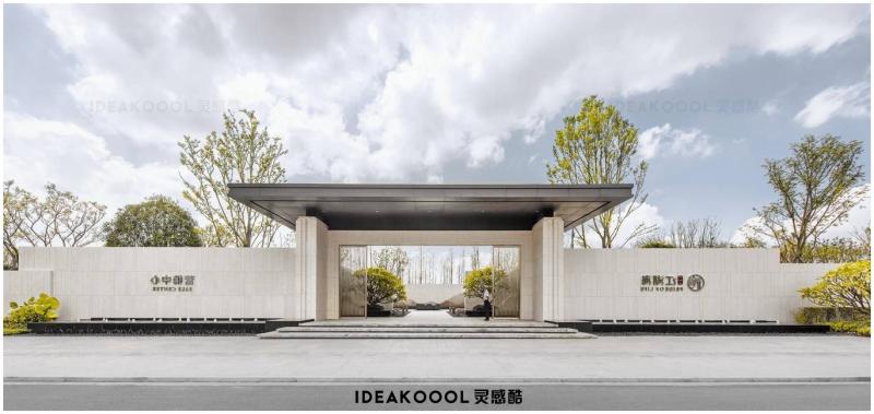 山水风江湖海展示范区售楼处住宅入口景观SU模型丨