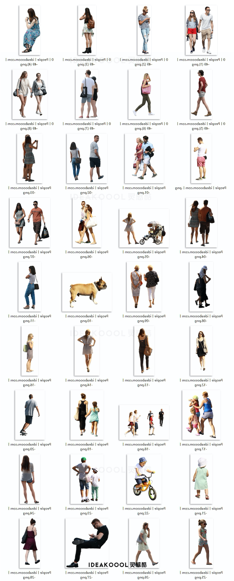 免扣丨欧洲街头行人行走人物丨