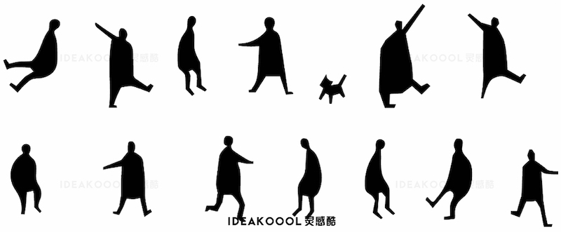 PSD手绘风抽象可爱剪影藤本小人物丨