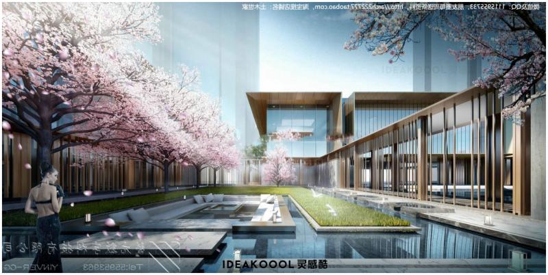 博翠艺术馆展示范区售楼处居住区花园景观SU模型丨