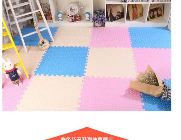Bọt mat bé bò mat mat khâu phòng ngủ màu xanh lá cây thảm sàn không mùi dày 60x60 miếng xốp lót sàn cho bé