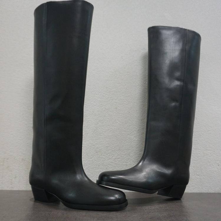 Winter New Style Simple Wide-Leg Boots, Full Genuine Leather Square Toe Wedge High Boots, Riding Boots, Fashion Boots Winter New Style Simple Wide-Leg Boots, Full Genuine Leather Square Toe Wedge High Boots, Riding Boots, Fashion Boots