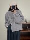 handmade purple double-sided cashmere coat women's 2023 new short round neck single-breasted loose coat tide