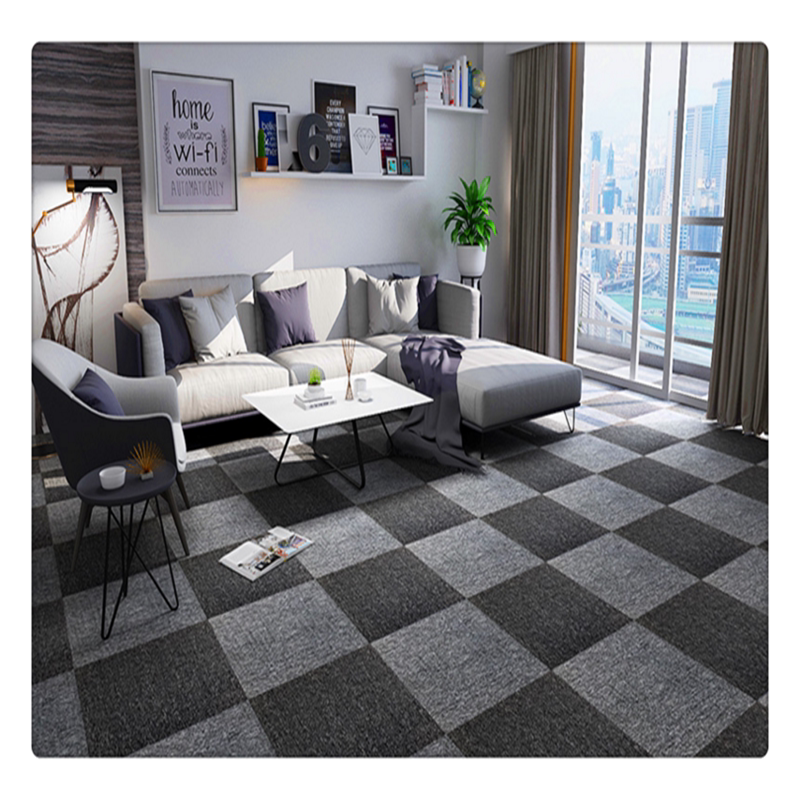 Shanghai 1cm Thickened Office Carpet Square Carpet Grey Commercial B flame retardant and abrasion resistant office floor mat