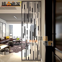 Customized simple modern transparent stainless steel carved tempered art glass screen partition wall porch living room home