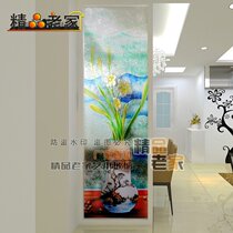 Modern stainless steel carved tempered glass screen partition wall transparent double-sided home toilet entrance