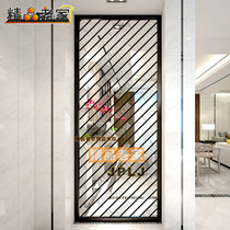 Customized transparent double-sided tempered carved twill decorative art glass Nordic light luxury porch living room screen partition